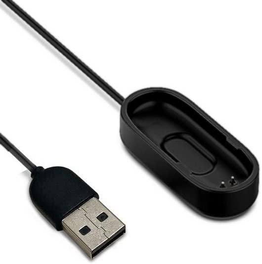 FANTIA كابل شحن USB شاحن متتبع اللياقة البدنية الرياضي لسوار شاومي مي باند 4 أسود
