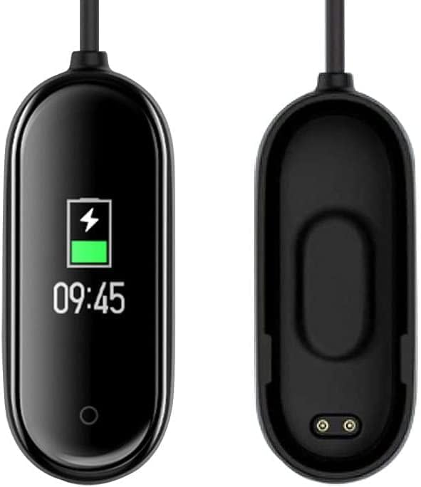 FANTIA كابل شحن USB شاحن متتبع اللياقة البدنية الرياضي لسوار شاومي مي باند 4 أسود