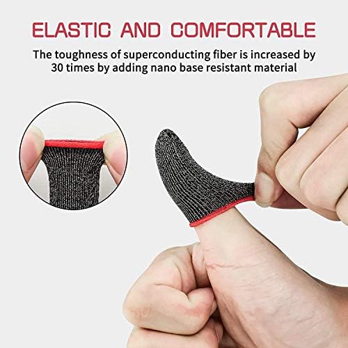 Pubg Anti-Slip Thumb Yellow Sleeve, Slip-Proof Sweat-Proof Professional Touch Screen Thumbs Finger Sleeve for Pubg Mobile Phone Game Gaming Gloves Made up of Rare Material 4 PCS (Pack of 2)