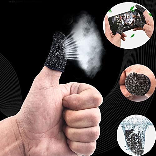Pubg Anti-Slip Thumb Yellow Sleeve, Slip-Proof Sweat-Proof Professional Touch Screen Thumbs Finger Sleeve for Pubg Mobile Phone Game Gaming Gloves Made up of Rare Material 4 PCS (Pack of 2)