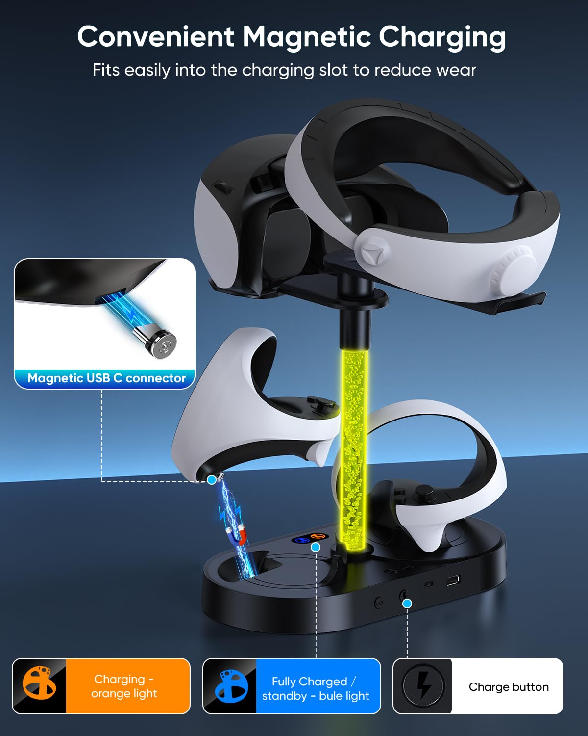 قاعدة شحن وتخزين FASTSNAIL RGB لجهاز PlayStation VR2