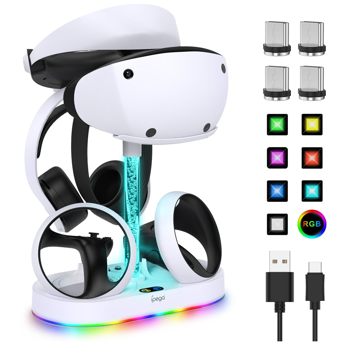 قاعدة شحن وتخزين FASTSNAIL RGB لجهاز PlayStation VR2