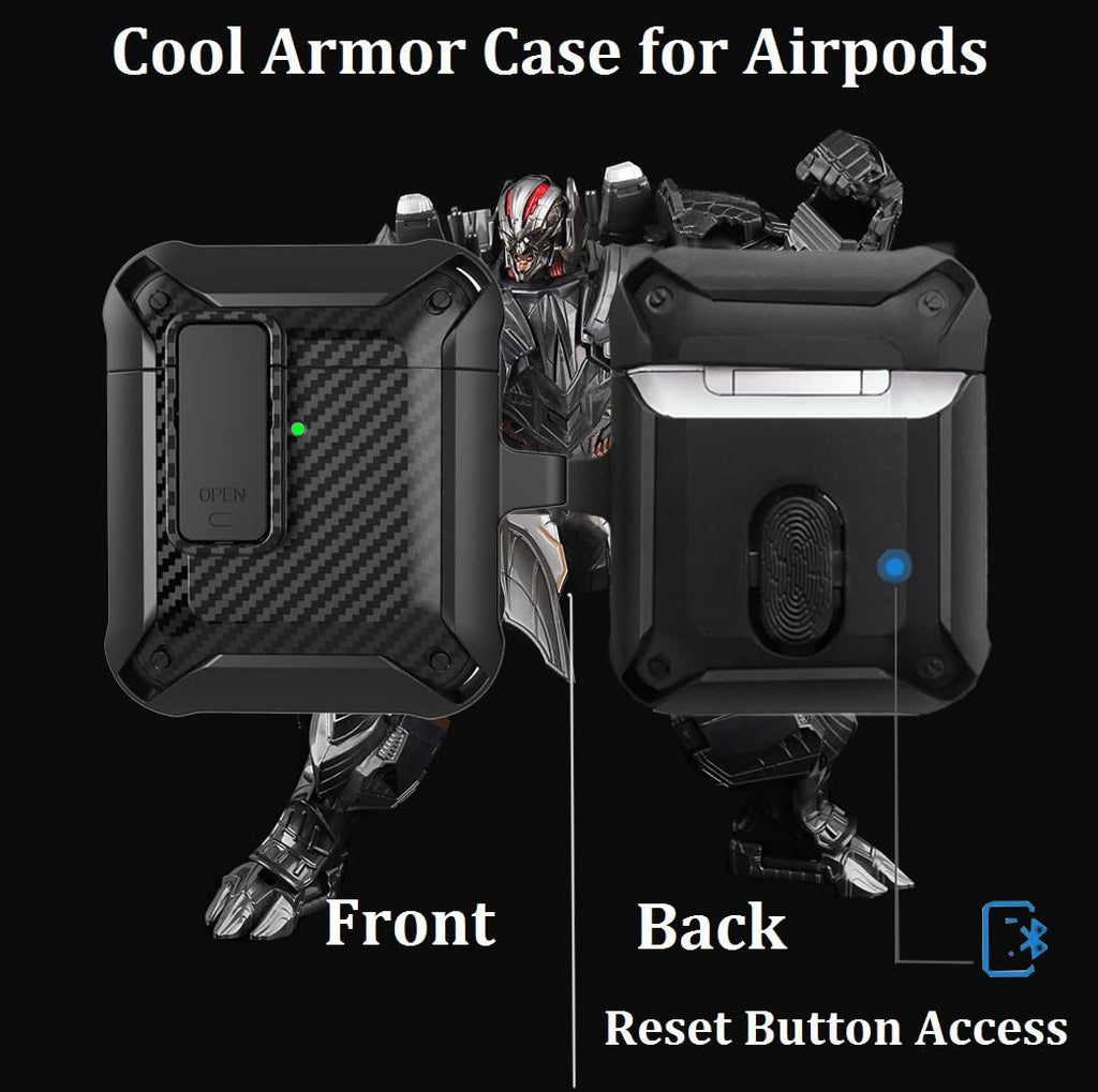 Olytop for Airpods 4 Case with Lock Clip, Rugged Apple Airpods 4th Generation Cover 2024 Men Women, Armor Shockproof iPod 4 Gen Protective Hard Shell with Carabiner&Cleaner kit
