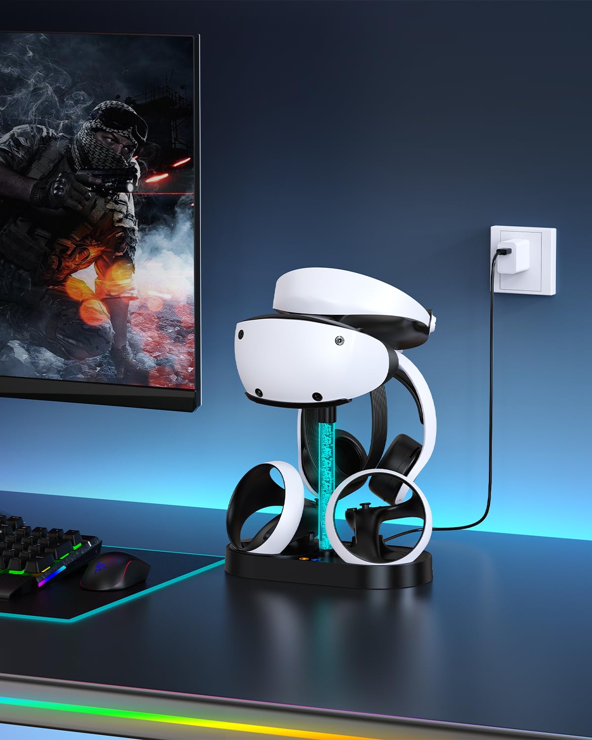 قاعدة شحن وتخزين FASTSNAIL RGB لجهاز PlayStation VR2