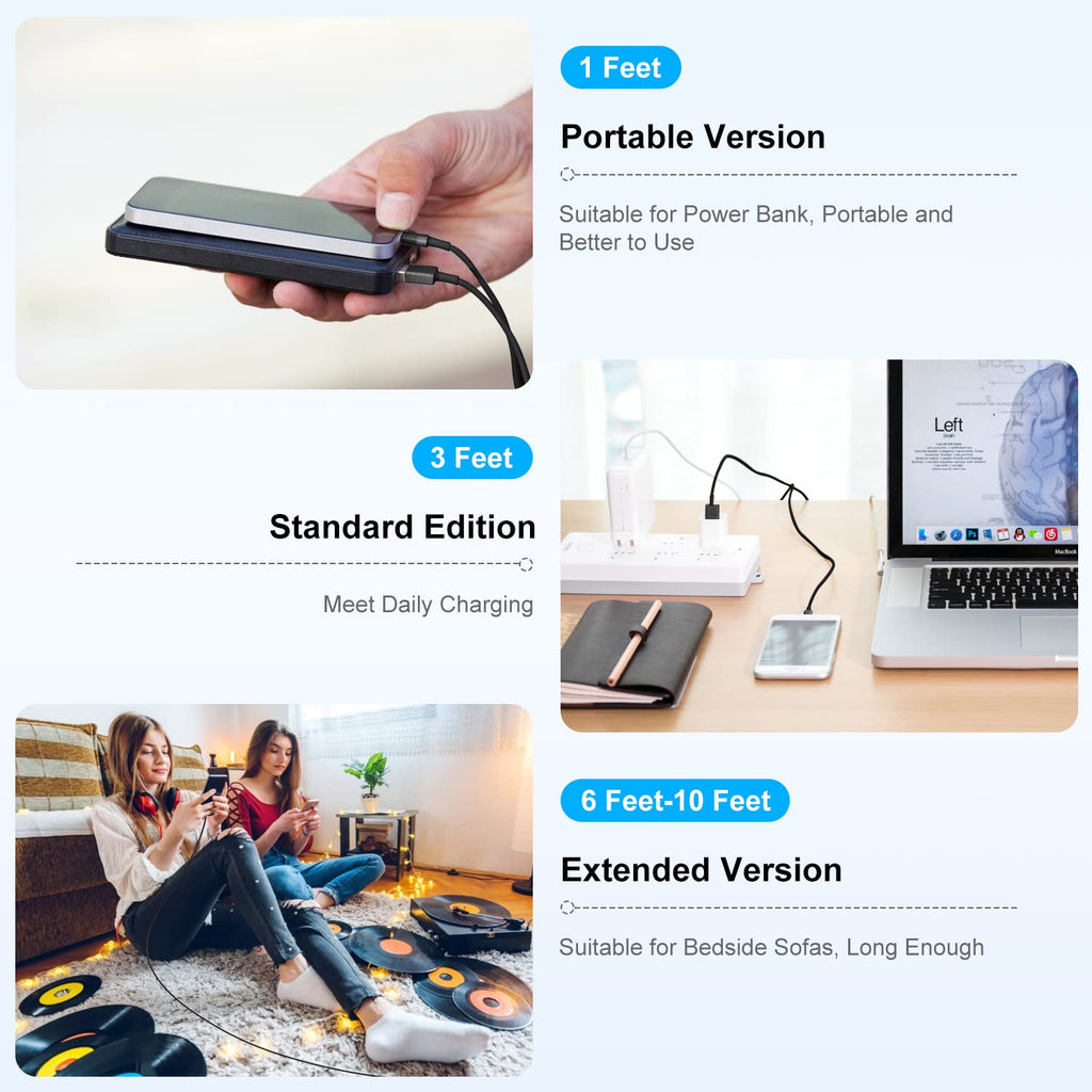 كابل USB من سيونيوم [معتمد من MFi]، كابل شحن سريع لهواتف 12/11 Pro/11/XS MAX/XR/8/7/6s/6/5S/SE وأجهزة iPad/Air الأصلية