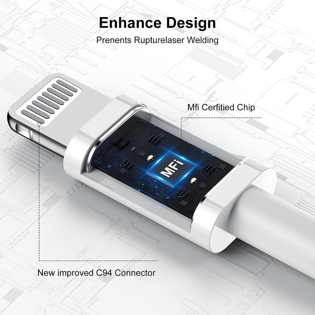 كابل شاحن ايفون 12 13 14 طويل وسريع بطول 6 قدم، [معتمد من Apple MFi] كابل USB C إلى Lightning، يدعم منفذ Type C سلك شحن Apple لجهاز iPhone 14 Pro/14/13 Pro/12 Pro Max/12 Mini/11 Pro/XS/XR/iPad.
