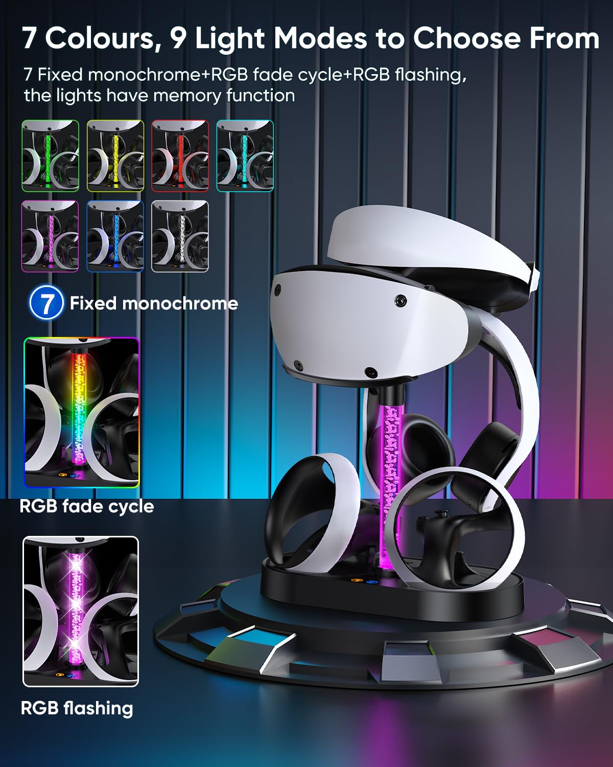 قاعدة شحن وتخزين FASTSNAIL RGB لجهاز PlayStation VR2