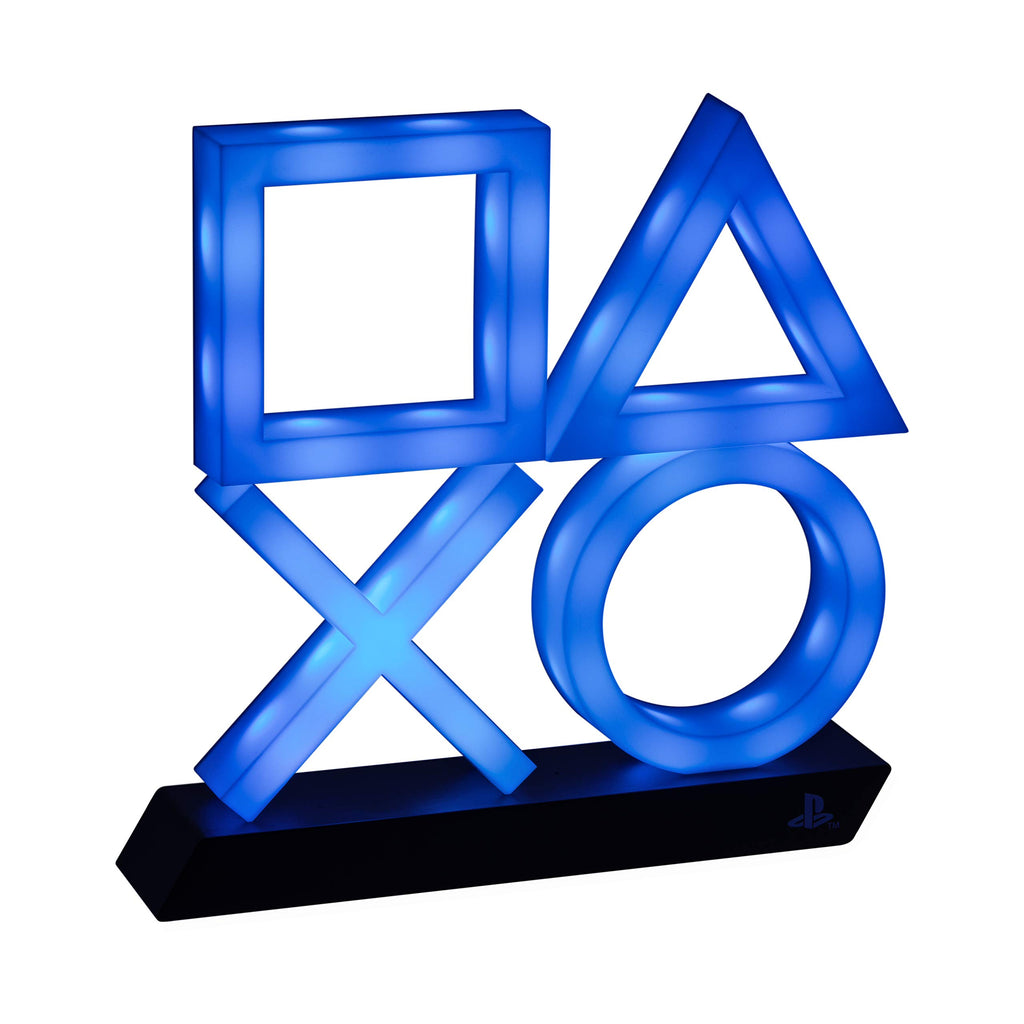 Paladone PlayStation 5 Icons Light PS5 XL - إضاءة غرفة ألعاب متفاعلة مع الصوت ومتغيرة الألوان - أزرق